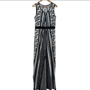 NY Collection Monochrome Patterned Maxi Dress Size Medium